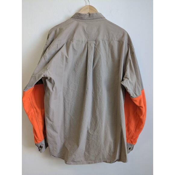 Cabela's Men's Shirt Classic Left-Hand Shooting Khaki & Blaze Orange Size XL Reg - Picture 10 of 10